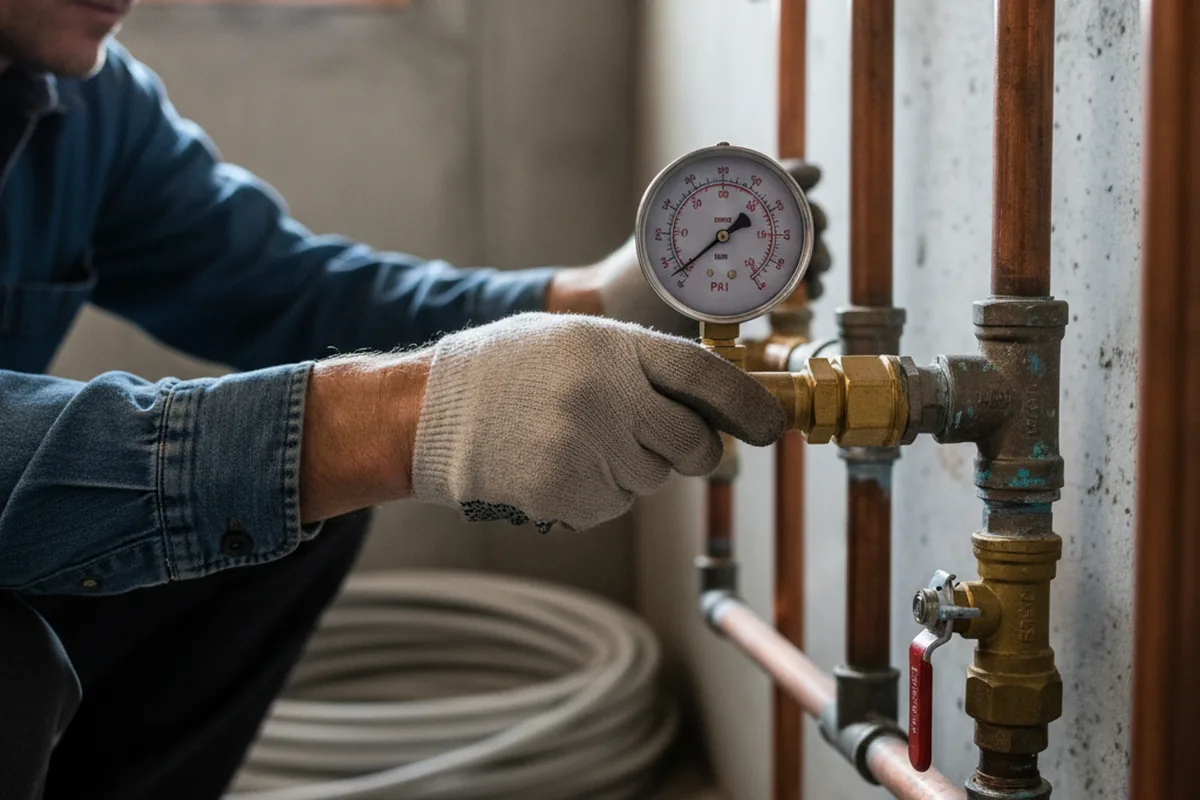 Pressure testing a repaired line during Water Line Repair in Colorado City